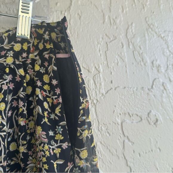 BODEN Skirt Women 14 Ruffle Tiered Black Wildflower - Picture 8 of 10